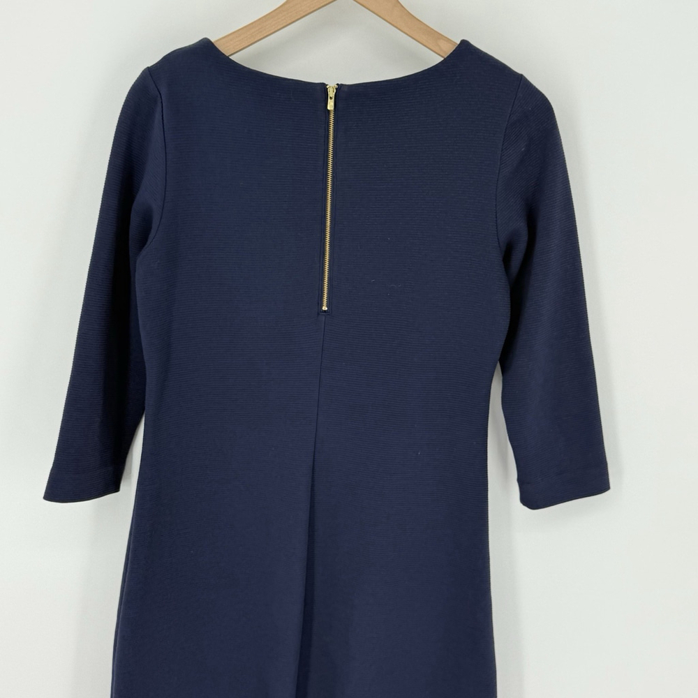 Lilly Pulitzer Charlene Navy Ribbed Long Sleeve Dress Women’s Size Medium - Picture 4 of 5